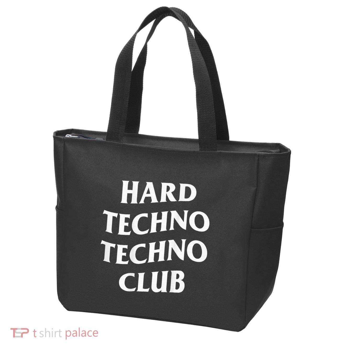 Hard Techno Techno Club X Raver Rave Party Outfit Backprint Zip Tote Bag