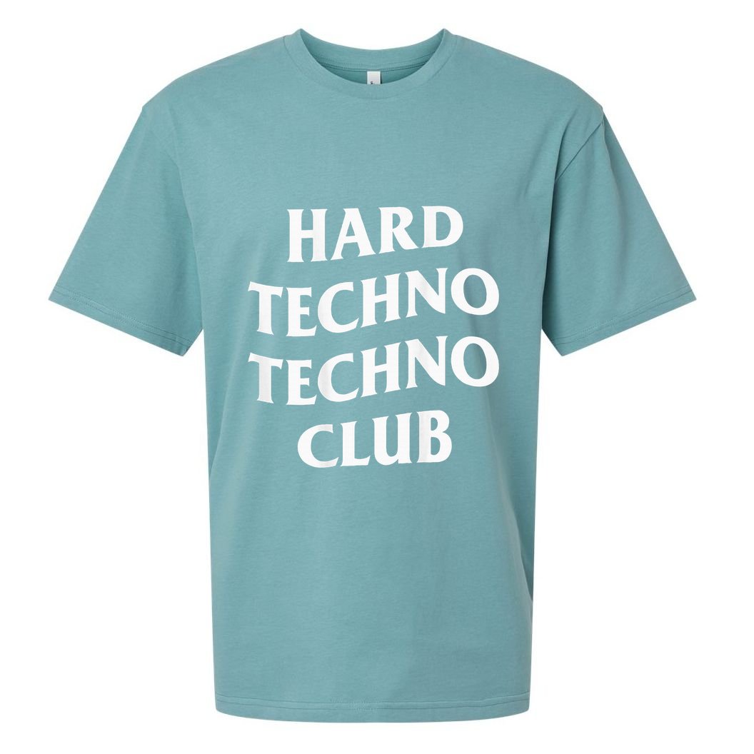 Hard Techno Techno Club X Raver Rave Party Outfit Backprint Sueded Cloud Jersey T-Shirt
