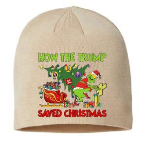 How The Trump Saved Christmas Funny Christmas Trump Sustainable Beanie