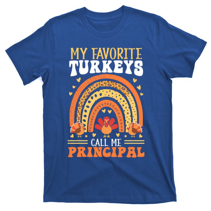 Happy Thanksgiving Turkey Day Blessed School Principal Gift T-Shirt