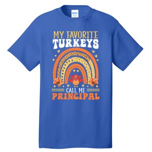 Happy Thanksgiving Turkey Day Blessed School Principal Gift Tall T-Shirt