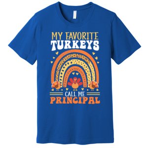 Happy Thanksgiving Turkey Day Blessed School Principal Gift Premium T-Shirt