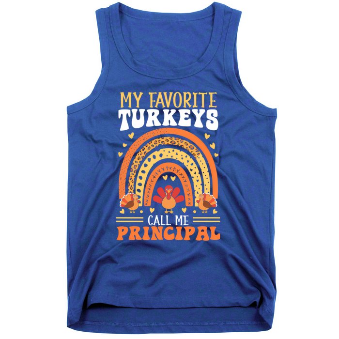 Happy Thanksgiving Turkey Day Blessed School Principal Gift Tank Top