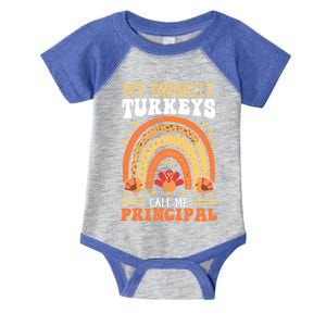 Happy Thanksgiving Turkey Day Blessed School Principal Gift Infant Baby Jersey Bodysuit