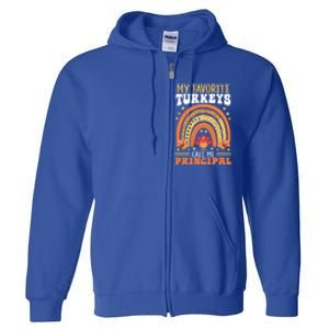 Happy Thanksgiving Turkey Day Blessed School Principal Gift Full Zip Hoodie