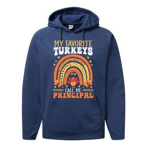 Happy Thanksgiving Turkey Day Blessed School Principal Gift Performance Fleece Hoodie