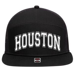 Houston Texas Tx Varsity Style White Font 7 Panel Mesh Trucker Snapback Hat