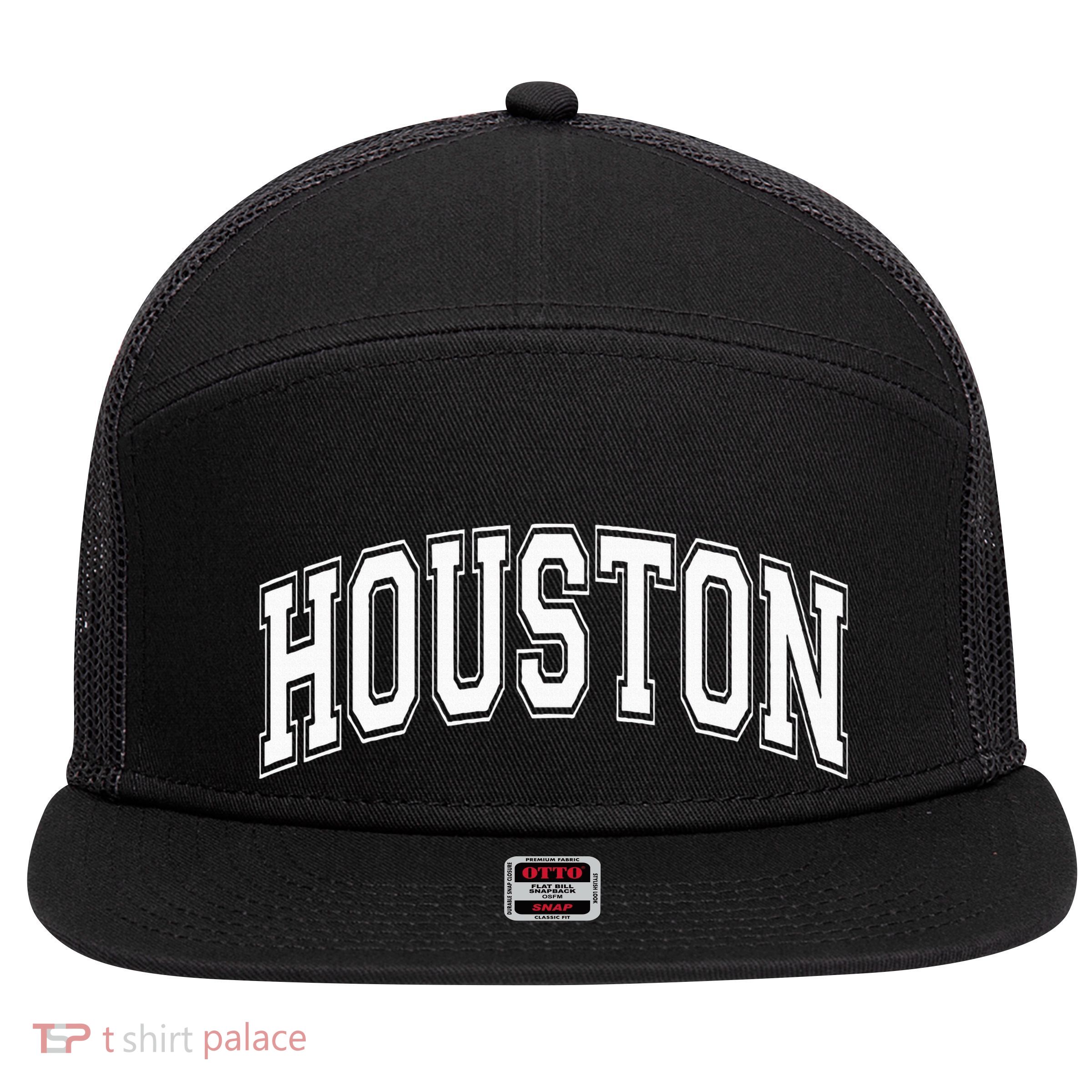 Houston Texas Tx Varsity Style White Font 7 Panel Mesh Trucker Snapback Hat
