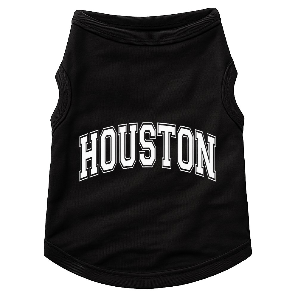 Houston Texas Tx Varsity Style White Font Doggie Tank