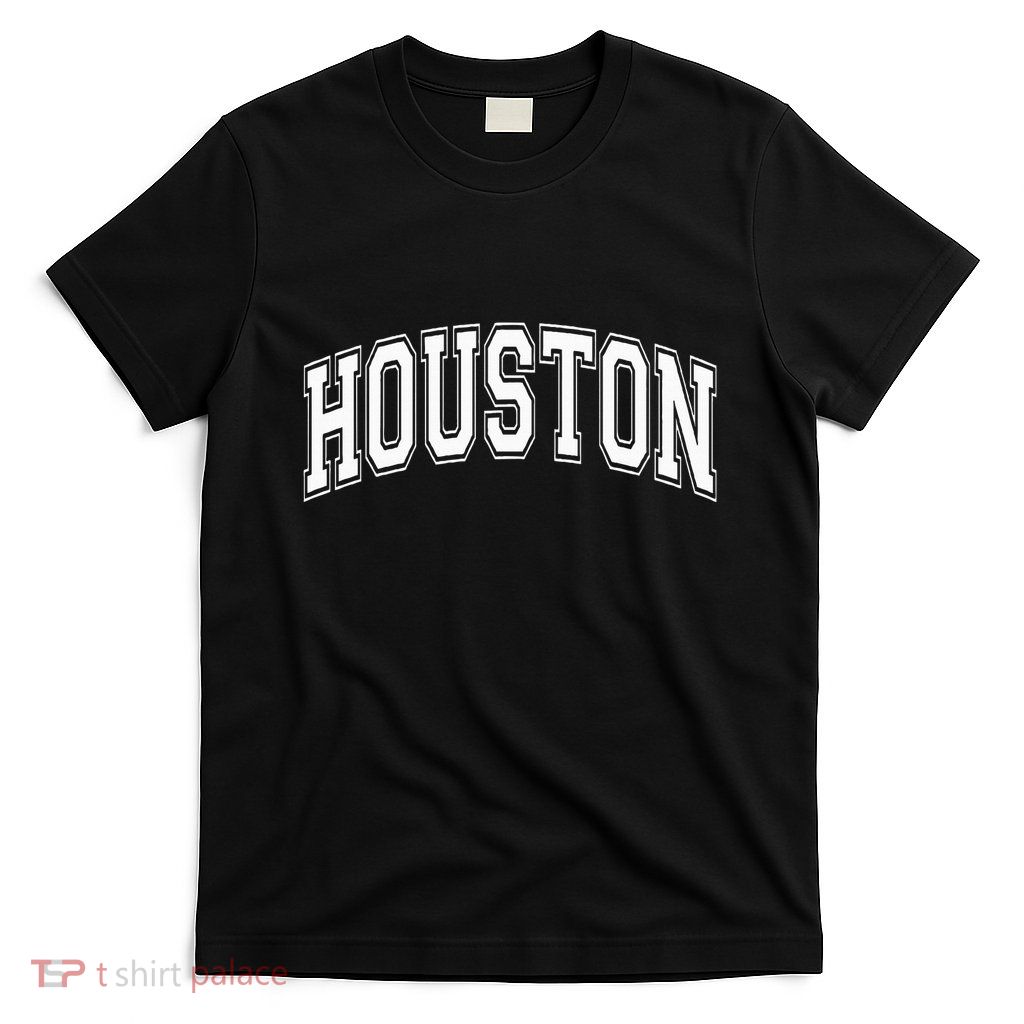 Houston Texas Tx Varsity Style White Font T-Shirt