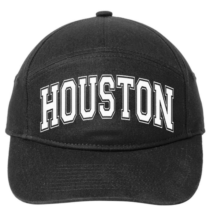 Houston Texas Tx Varsity Style White Font 7-Panel Snapback Hat