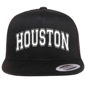 Houston Texas Tx Varsity Style White Font Flat Bill Trucker Hat