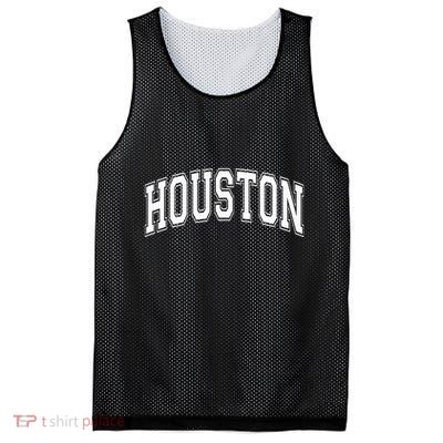 Houston Texas Tx Varsity Style White Font Mesh Reversible Basketball Jersey Tank