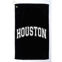 Houston Texas Tx Varsity Style White Font Golf Towel