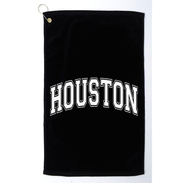 Houston Texas Tx Varsity Style White Font Golf Towel