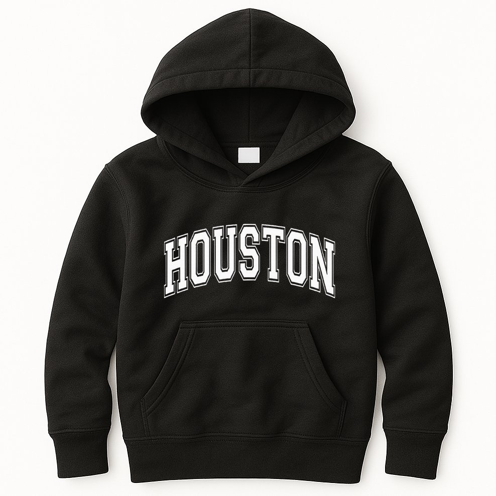 Houston Texas Tx Varsity Style White Font Kids Hoodie