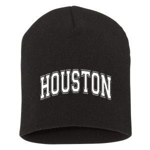 Houston Texas Tx Varsity Style White Font Short Acrylic Beanie