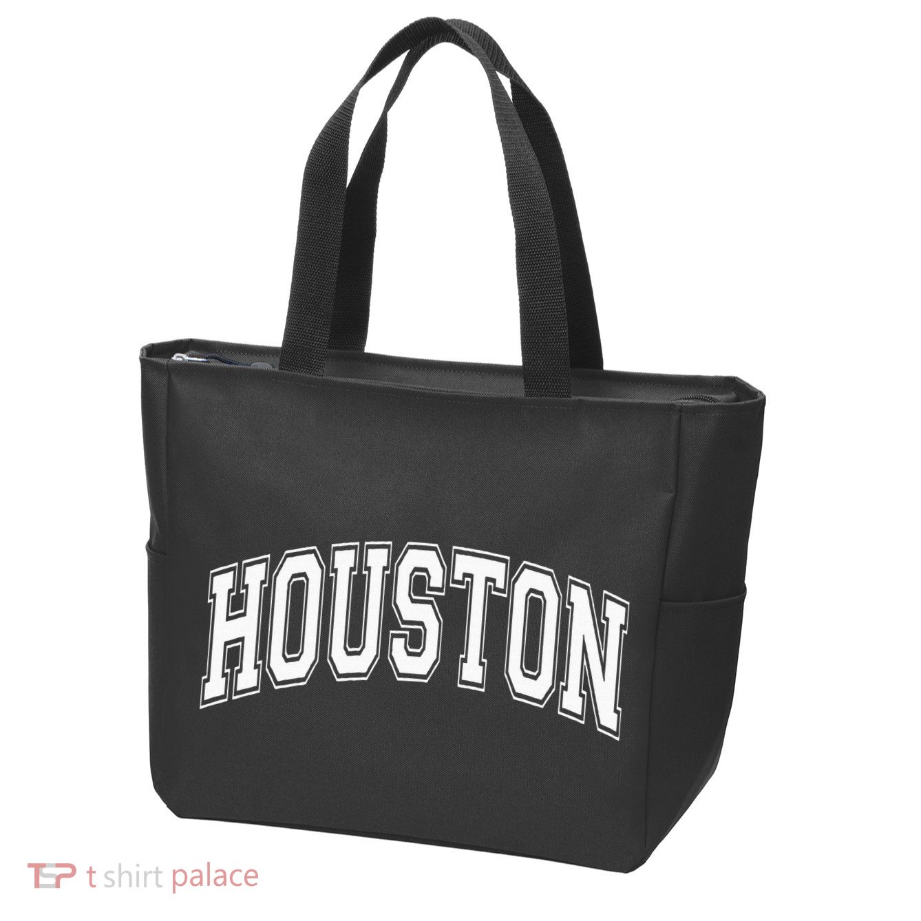 Houston Texas Tx Varsity Style White Font Zip Tote Bag
