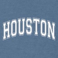 Houston Texas Tx Varsity Style White Font Garment-Dyed Sweatshirt
