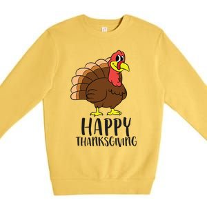 Happy Thanksgiving Turkey Happy Turkey Day Gobble Turkey Gift Premium Crewneck Sweatshirt