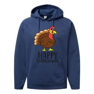 Happy Thanksgiving Turkey Happy Turkey Day Gobble Turkey Gift Performance Fleece Hoodie