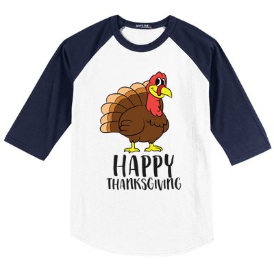 Happy Thanksgiving Turkey Happy Turkey Day Gobble Turkey Gift Baseball Sleeve Shirt