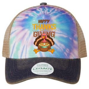 Happy Thanksgiving Turkey Pie Holiday Legacy Tie Dye Trucker Hat