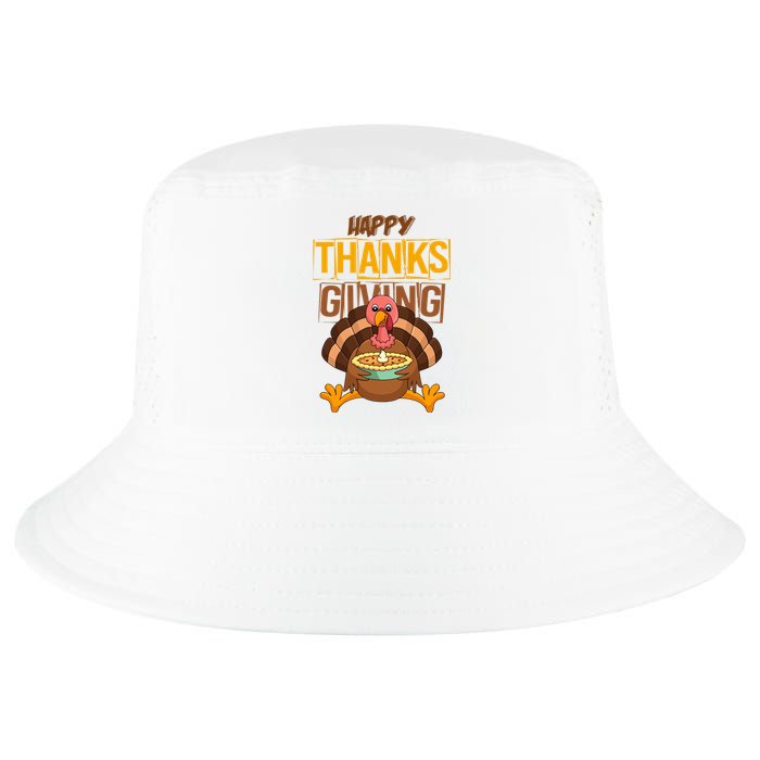 Happy Thanksgiving Turkey Pie Holiday Cool Comfort Performance Bucket Hat