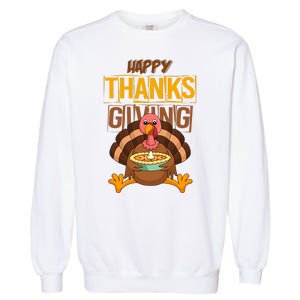 Happy Thanksgiving Turkey Pie Holiday Garment-Dyed Sweatshirt