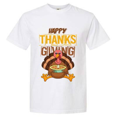 Happy Thanksgiving Turkey Pie Holiday Garment-Dyed Heavyweight T-Shirt