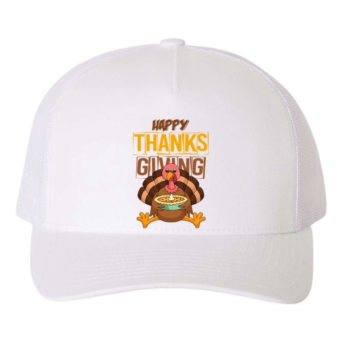 Happy Thanksgiving Turkey Pie Holiday Yupoong Adult 5-Panel Trucker Hat