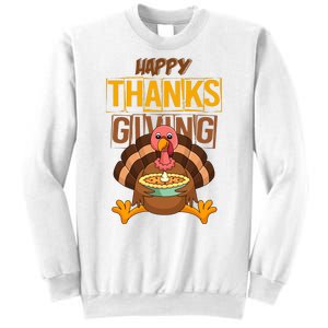 Happy Thanksgiving Turkey Pie Holiday Sweatshirt