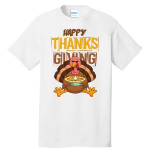 Happy Thanksgiving Turkey Pie Holiday Tall T-Shirt