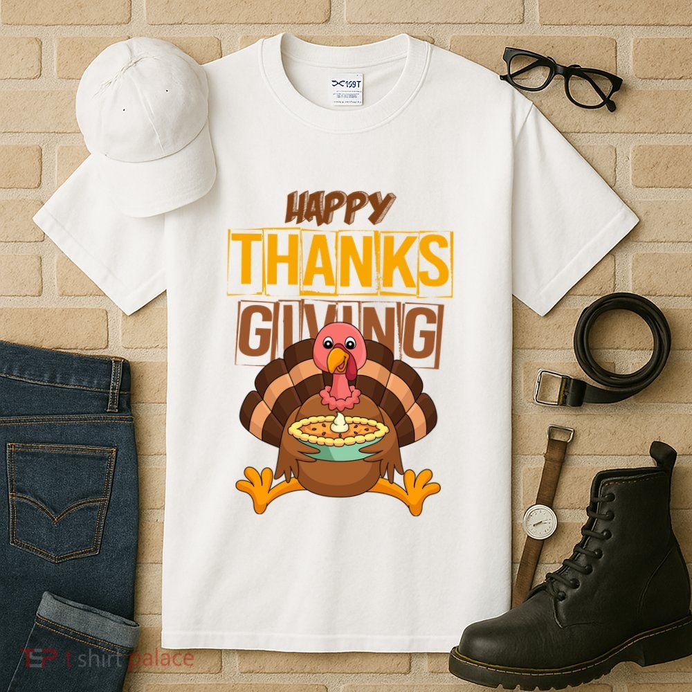 Happy Thanksgiving Turkey Pie Holiday Tall T-Shirt