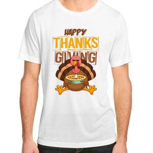 Happy Thanksgiving Turkey Pie Holiday Adult ChromaSoft Performance T-Shirt