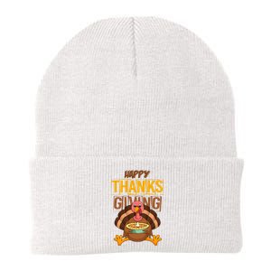 Happy Thanksgiving Turkey Pie Holiday Knit Cap Winter Beanie