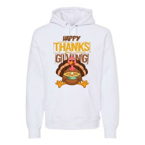 Happy Thanksgiving Turkey Pie Holiday Premium Hoodie