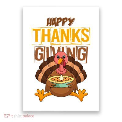 Happy Thanksgiving Turkey Pie Holiday Poster