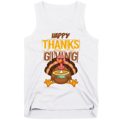 Happy Thanksgiving Turkey Pie Holiday Tank Top