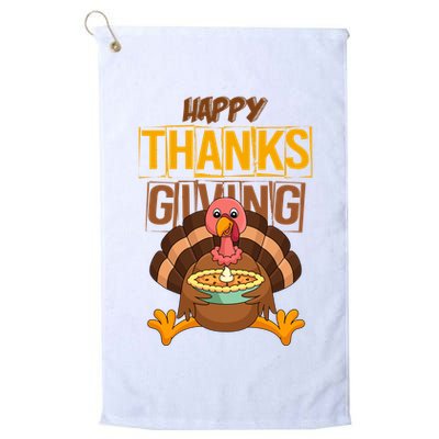 Happy Thanksgiving Turkey Pie Holiday Golf Towel