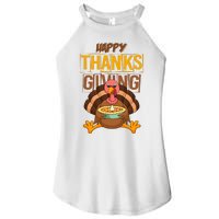 Happy Thanksgiving Turkey Pie Holiday Women's Perfect Tri Rocker Tank