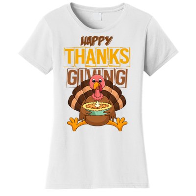 Happy Thanksgiving Turkey Pie Holiday Women's T-Shirt