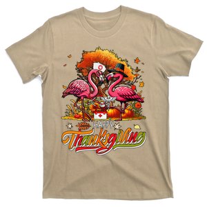 Happy Thanksgiving Two Cute Flamingos With Nurse Job Tools T-Shirt