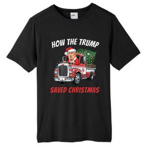 How The Trump Saved Christmas Funny Trumps 2024 Tall Fusion ChromaSoft Performance T-Shirt