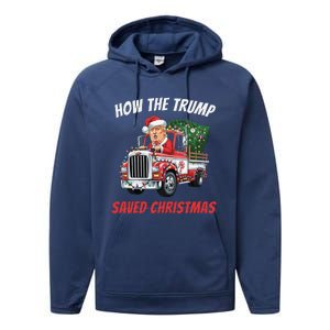 How The Trump Saved Christmas Funny Trumps 2024 Performance Fleece Hoodie