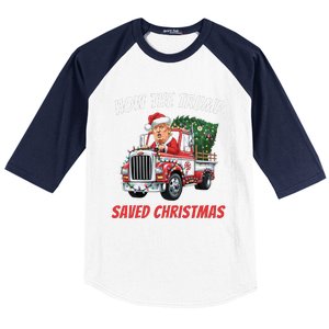 How The Trump Saved Christmas Funny Trumps 2024 Baseball Sleeve Shirt