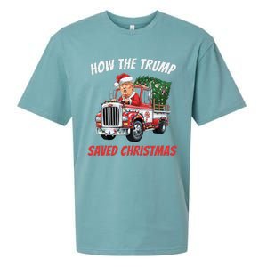 How The Trump Saved Christmas Funny Trumps 2024 Sueded Cloud Jersey T-Shirt