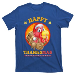 Happy Thanksmas Turkey Funny Thanksgiving Christmas T-Shirt