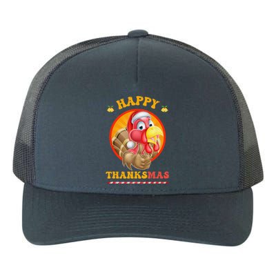 Happy Thanksmas Turkey Funny Thanksgiving Christmas Yupoong Adult 5-Panel Trucker Hat