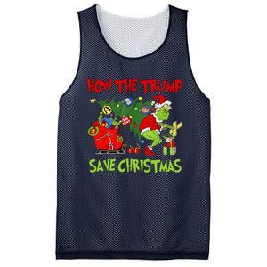 How The Trump Saved Christmas Funny Trump Christmas 2024 Mesh Reversible Basketball Jersey Tank